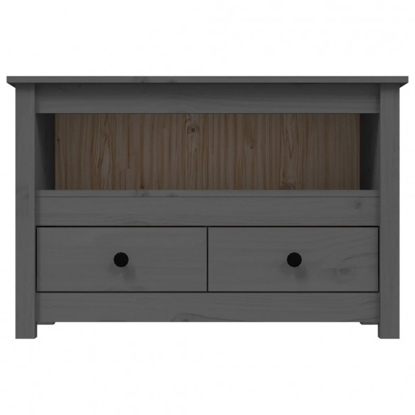 Meuble TV Gris 79x35x52 cm Bois de pin massif