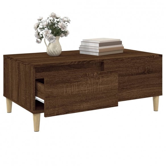 Table basse Chêne marron 90x50x36,5 cm Bois d'ingénierie