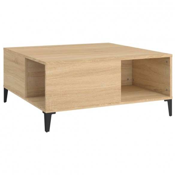 Table basse chêne sonoma 80x80x36,5 cm bois d'ingénierie