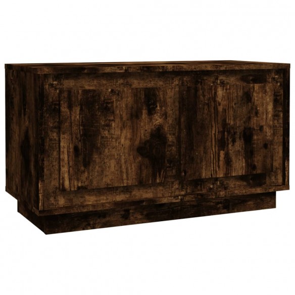 Meuble TV chêne fumé 80x35x45 cm bois d'ingénierie