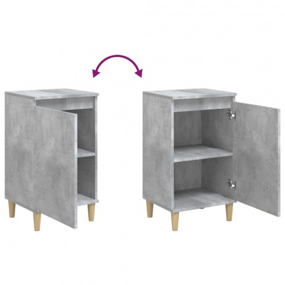 Tables de chevet 2 pcs gris béton 40x35x70 cm bois d'ingénierie