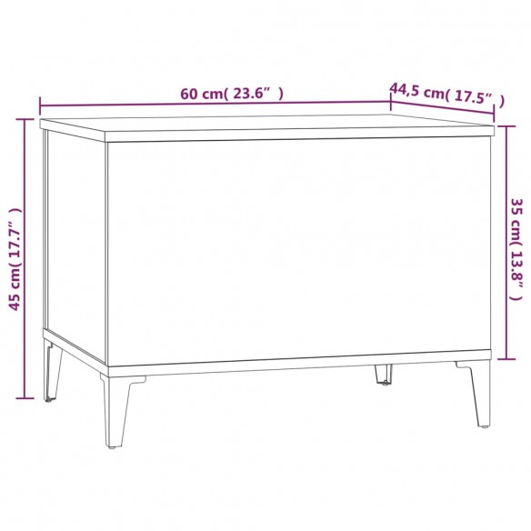 Table basse Sonoma gris 60x44,5x45 cm Bois d'ingénierie