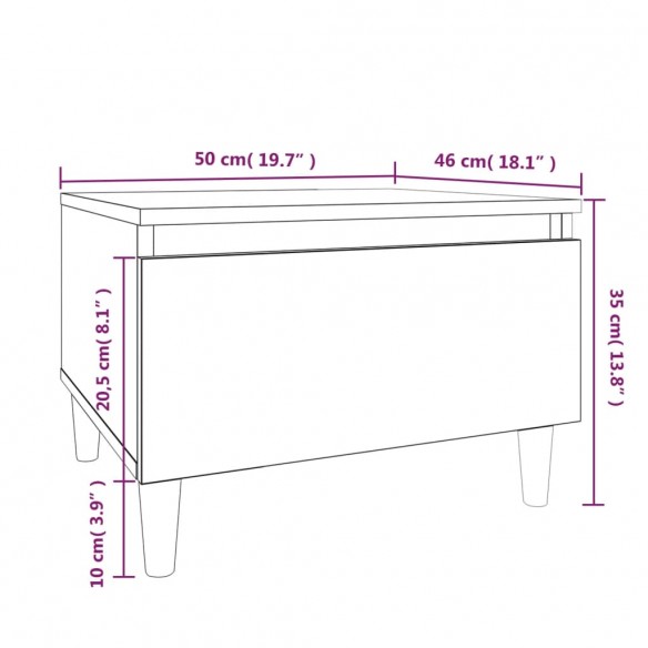 Table d'appoint Chêne sonoma 50x46x35 cm Bois d'ingénierie