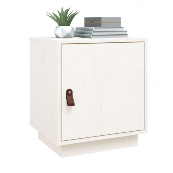 Tables de chevet 2 pcs Blanc 40x34x45 cm Bois de pin massif