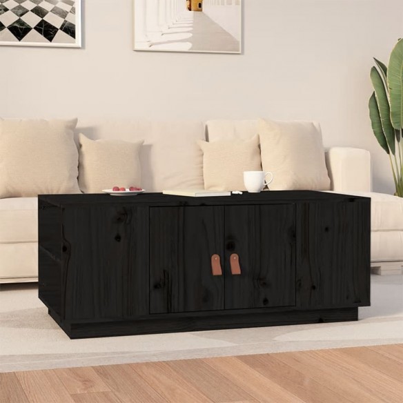 Table basse Noir 100x50x41 cm Bois massif de pin