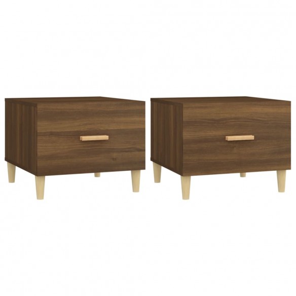 Tables basses 2 pcs chêne marron 50x50x40 cm bois d'ingénierie