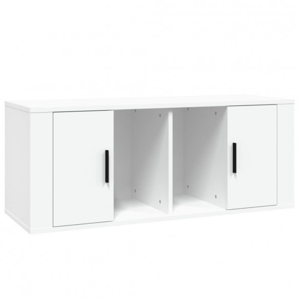 Meuble TV Blanc 100x35x40 cm Bois d'ingénierie