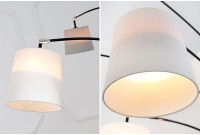 Lampadaire design arc à 5 lampes en tissu et métal