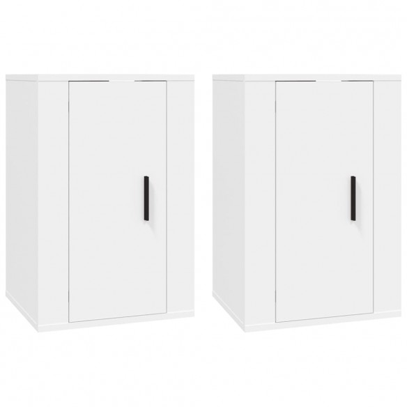 Meubles TV muraux 2 pcs Blanc 40x34,5x60 cm