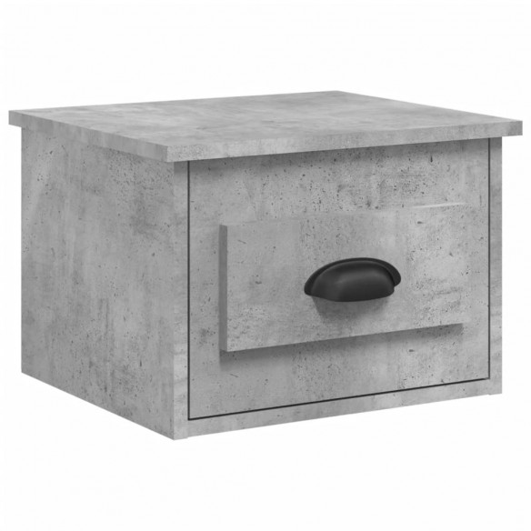 Table de chevet murale gris béton 50x36x40 cm