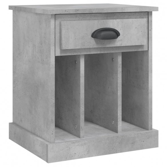 Table de chevet gris béton 43x36x50 cm