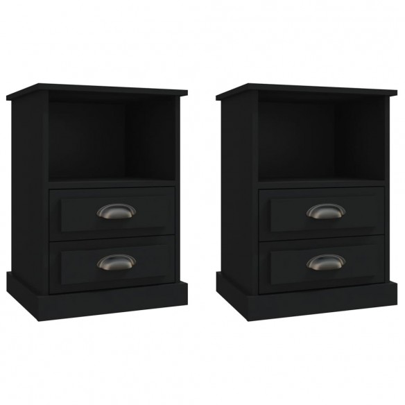 Tables de chevet 2 pcs noir 43x36x60 cm