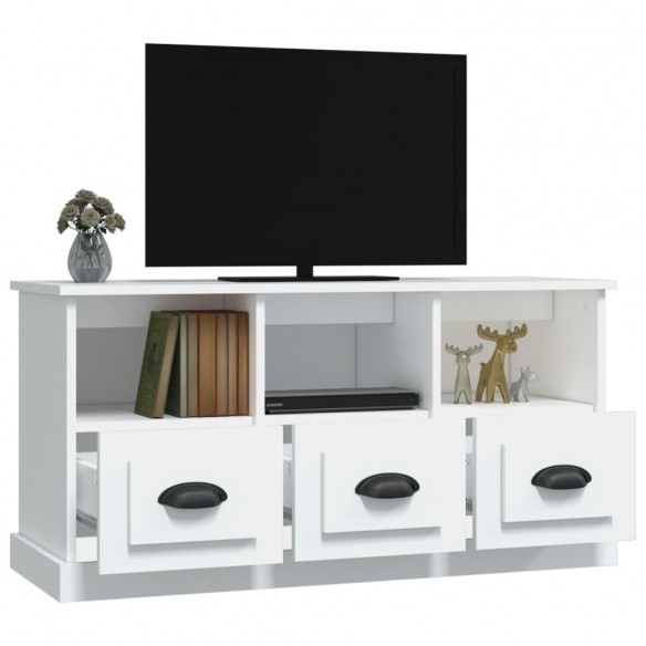 Meuble TV blanc 100x35x50 cm bois d'ingénierie