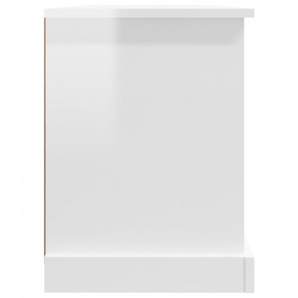 Meuble TV blanc brillant 99,5x35,5x48 cm bois d'ingénierie