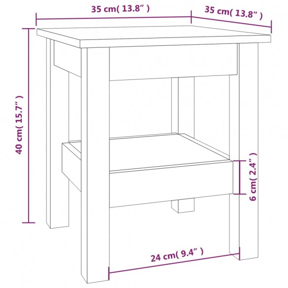 Table basse 35x35x40 cm Bois massif de pin