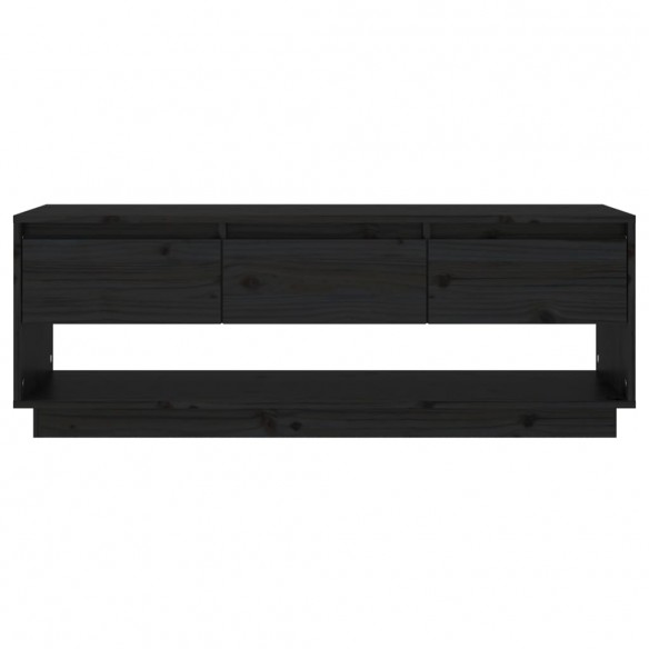 Meuble TV Noir 110,5x34x40 cm Bois de pin massif