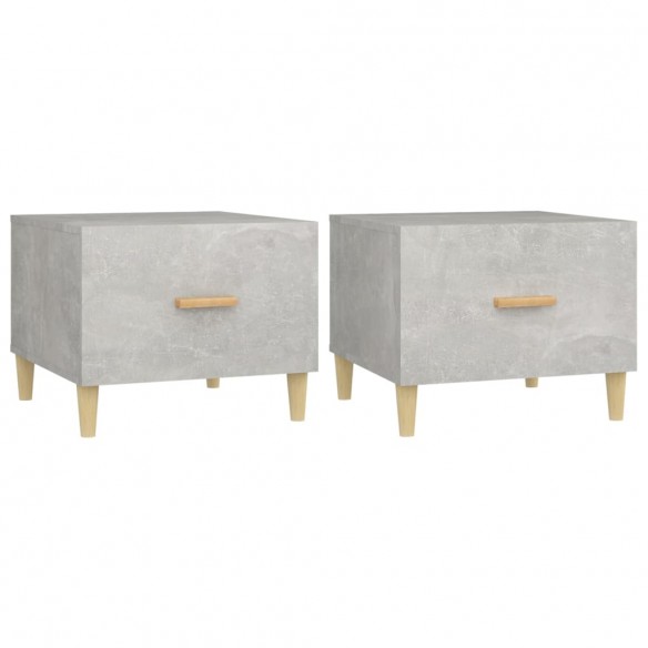 Tables basses 2 pcs gris béton 50x50x40 cm bois d'ingénierie