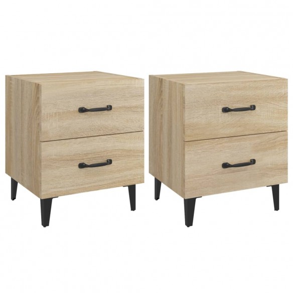 Tables de chevet 2 pcs Chêne sonoma 40x35x47,5 cm