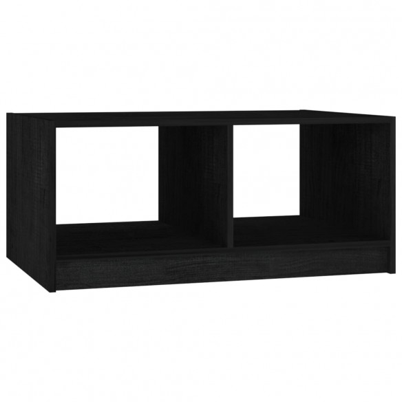 Table basse Noir 75x50x33,5 cm Bois de pin massif