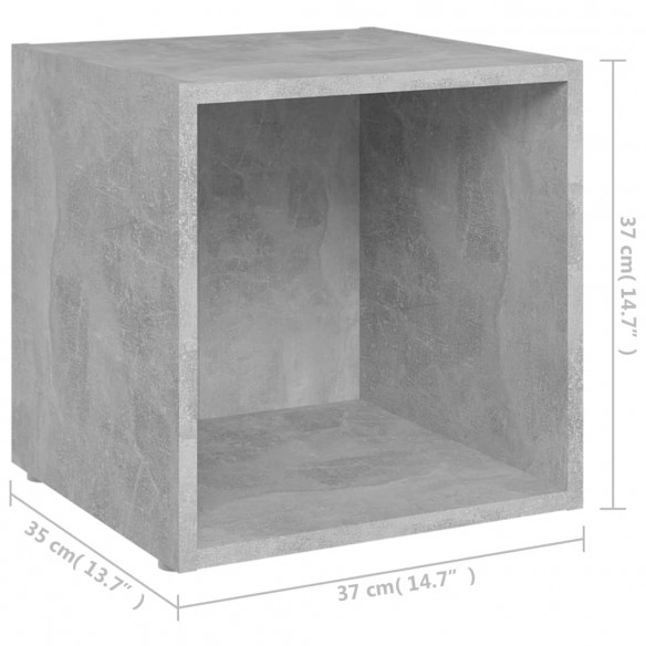 Meubles TV 4 pcs Gris béton 37x35x37 cm Aggloméré