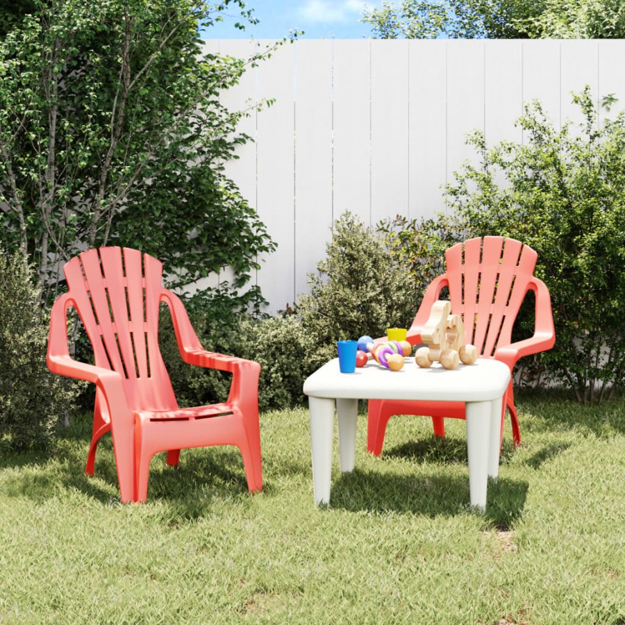 Chaises de jardin pour enfants lot de 2 rouge 37x34x44 cm PP