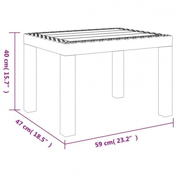 Table de jardin anthracite 59x47x40 cm PP