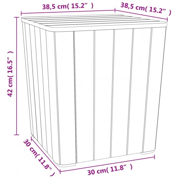 Table de jardin avec couvercle amovible marron polypropylène