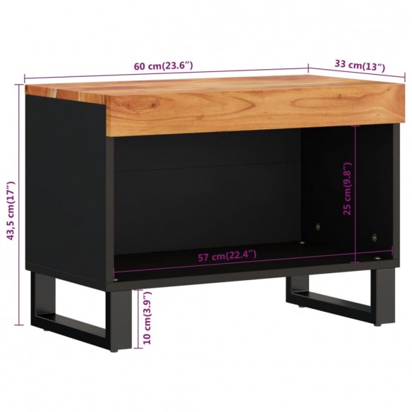 Meuble TV 60x33x43,5 cm bois d'acacia massif