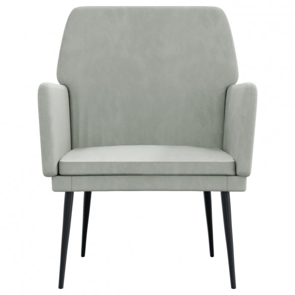 Fauteuil Gris clair 62x79x79 cm Velours