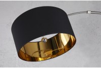 Lampadaire de 180cm extensible en arc  noir et or