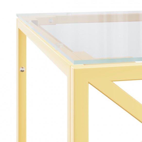 Table basse 110x45x45 cm acier inoxydable et verre