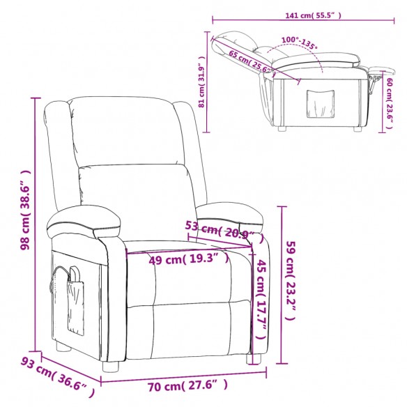 Fauteuil de massage Marron Tissu