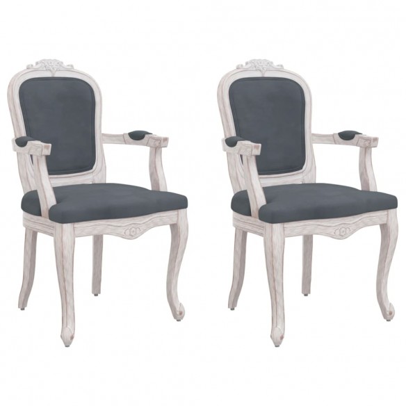 Chaises à manger 2 pcs gris foncé 62x59,5x100,5 cm velours