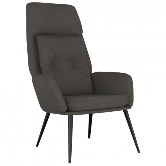 Chaise de relaxation Gris foncé Similicuir daim