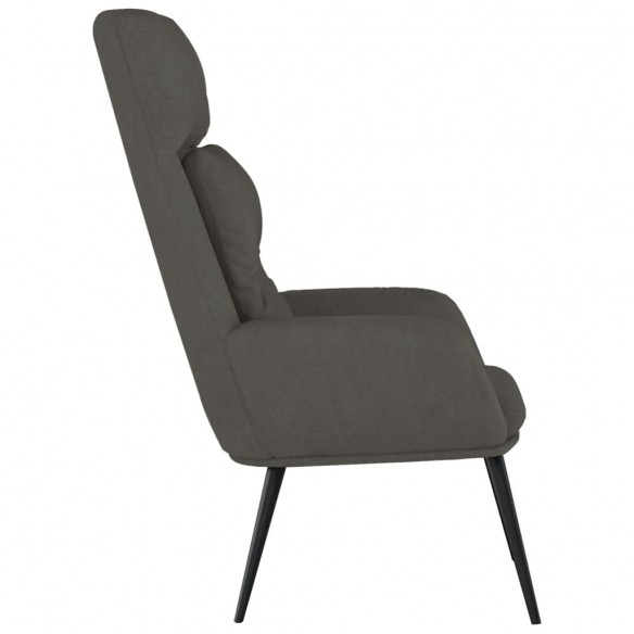 Chaise de relaxation Gris foncé Similicuir daim