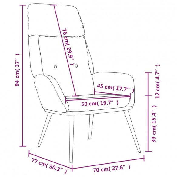 Chaise de relaxation Gris foncé Similicuir daim