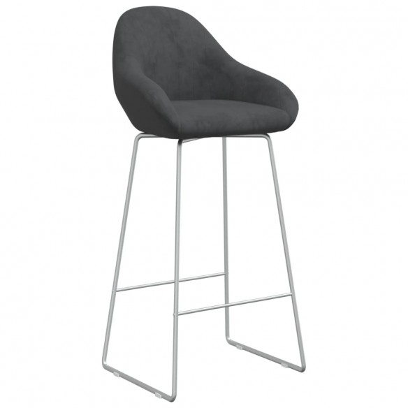 Tabouret de bar Gris foncé Velours