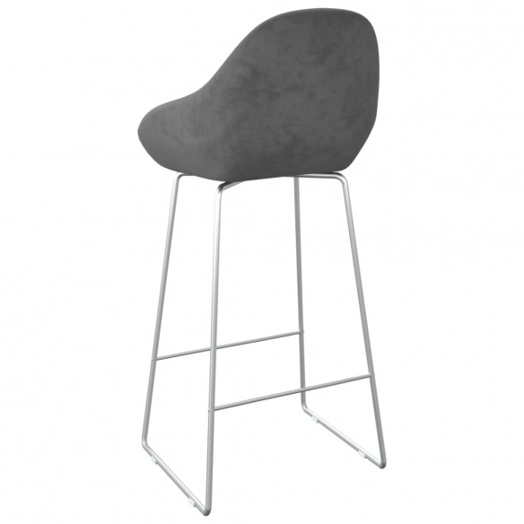 Tabouret de bar Gris foncé Velours