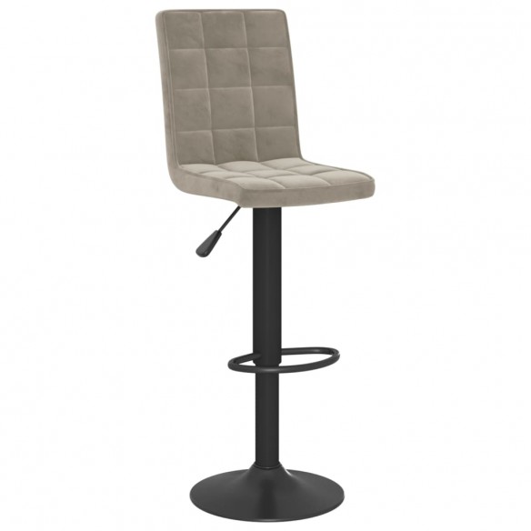 Tabourets de bar lot de 2 gris clair velours