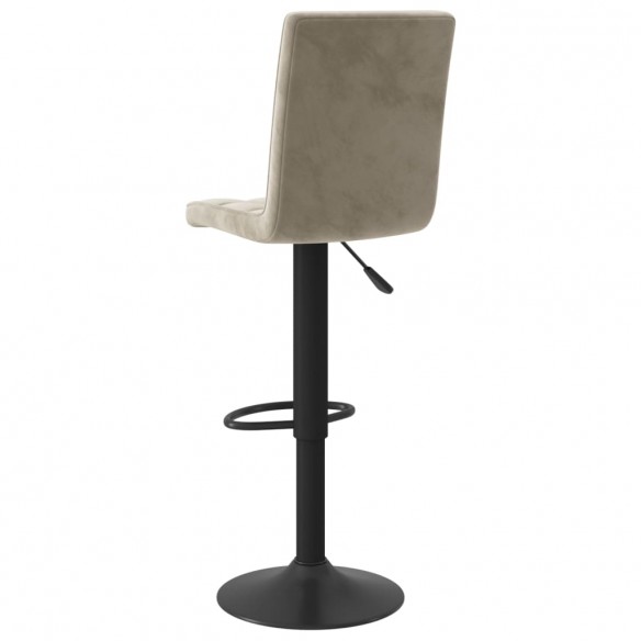 Tabourets de bar lot de 2 gris clair velours