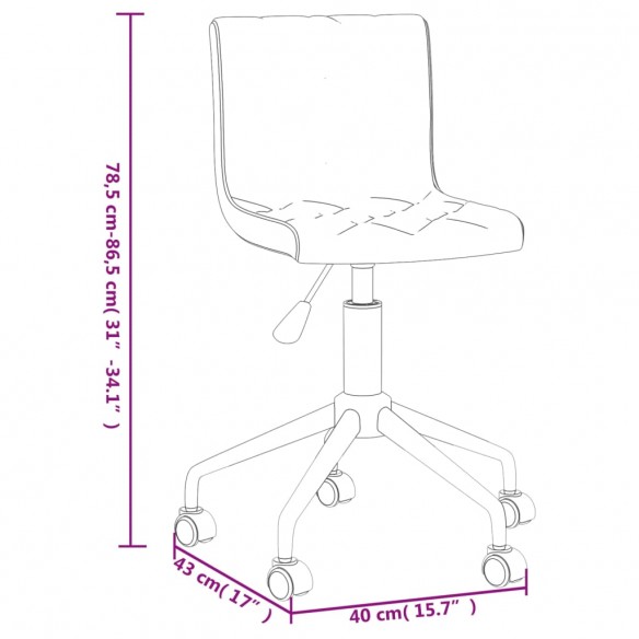 Chaises pivotantes à manger lot de 2 gris foncé velours