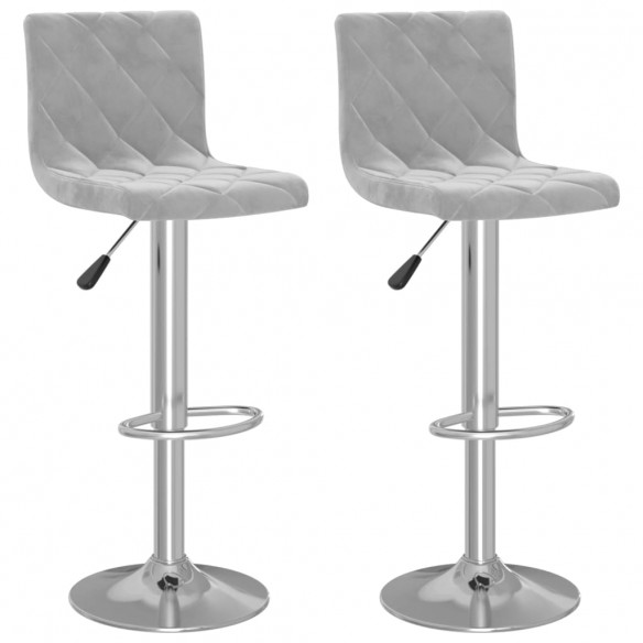 Tabourets de bar 2 pcs Gris clair Velours