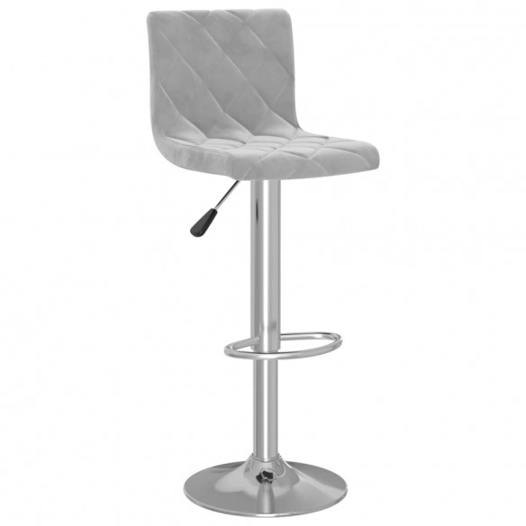 Tabourets de bar 2 pcs Gris clair Velours