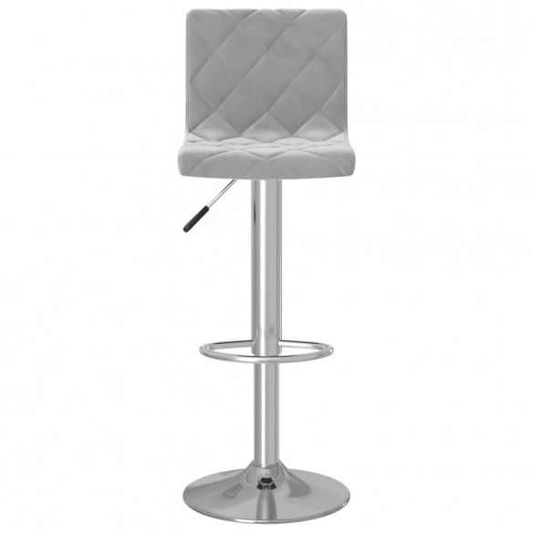 Tabourets de bar 2 pcs Gris clair Velours