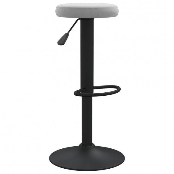 Tabourets de bar lot de 2 gris clair velours