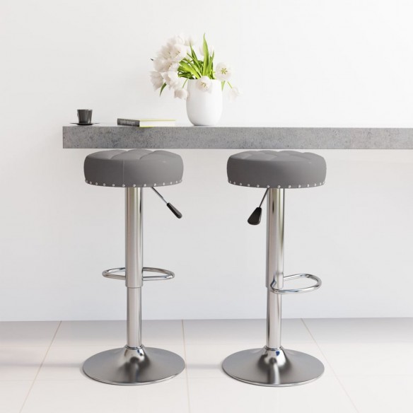 Tabourets de bar lot de 2 gris foncé tissu