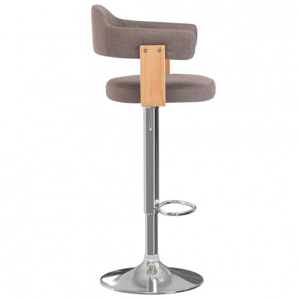 Tabourets de bar lot de 2 taupe bois courbé et tissu