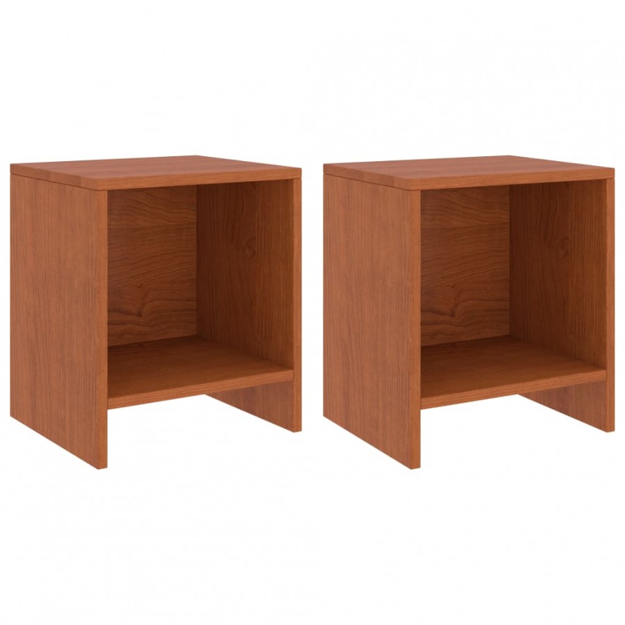 Tables de chevet 2pcs Marron miel 35x30x40cm Bois de pin massif