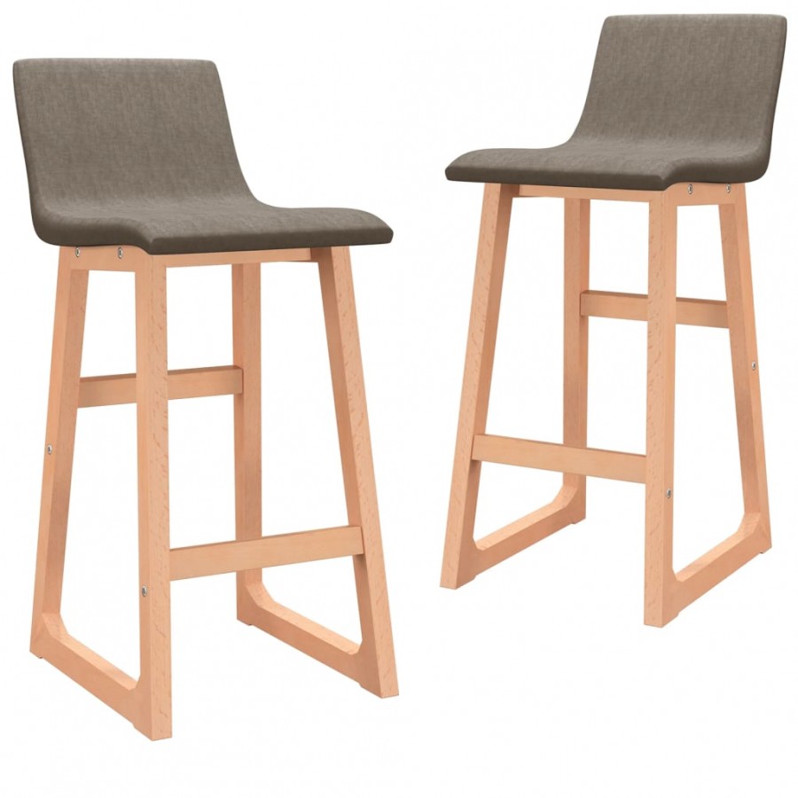 Tabourets de bar lot de 2 taupe tissu