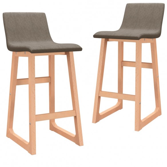 Tabourets de bar lot de 2 taupe tissu